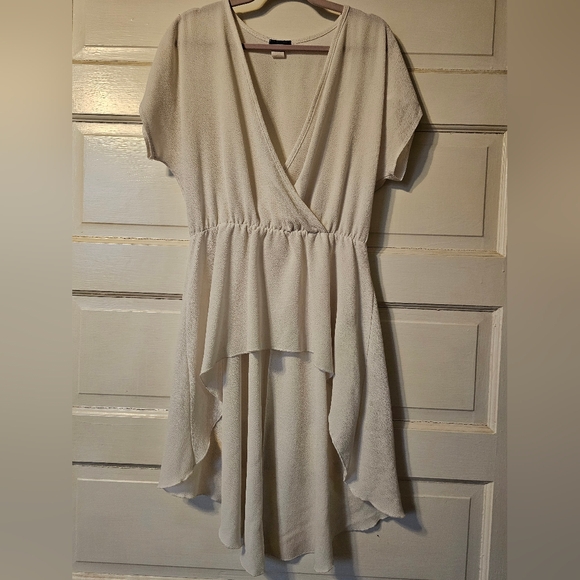 My Invasion Tops - Cute White Wrap Style High Low Blouse 2XL